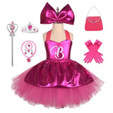 1-12T Kid Girl Princess Rosy Letter B Tutu  Birthday Party Halloween Dresses