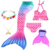 Kid Girls Mermaid Swimsuit Beach Swimwear 6 Pcs/set