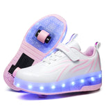 Kid Girl Boys Led Light Roller USB Charging Skate Shoes