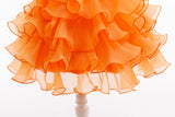 Girls Halloween Costume Puff Sleeve Ruffled Tiered Tulle Dress+Witch Hat+Pumpkin Candy Bag Trick or Treat Party Kid Outfit 3pcs
