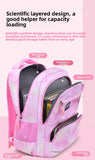 Gradient 3-piece School Bag Set Girls College Style Large Capacity Rainbow Backpacks