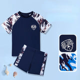 Kid Boy Short Sleeve Swimming Suit 2 Pcs Swimsuit Swimwear