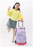 Kid Girl Backpack Trolley Wheeled School Bags Cute Princess Bookbags