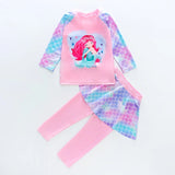 Children's Swimming Suit Girl Long Sleeve Pants Separate Sun Protection Mermaid