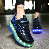 Kid Girl Boys Led Light Roller USB Charging Skate Shoes