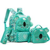 Kids Girl Backpacks Schoolbags 3 Pcs With Lunch and Pencil Bag for Elementary Middle School