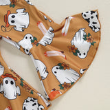 0-4Y Toddler Baby Girls Halloween Overalls Ghost Pumpkin Pants