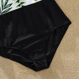 Family Matching Summer Swimsuit One Piece Plant Flounce Swimwear