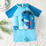 Kid Baby Girl Boy Buoyancy One-piece Floating Guards Cartoon Swimsuit