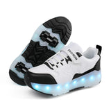 Kid Boy Girl Led Sneakers USB Charging Luminous Sport Roller Shoes