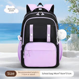 Girls Primary Middle School Cute Plaid Schoolbags Lightweight Waterproof Backpack