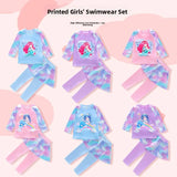 Children's Swimming Suit Girl Long Sleeve Pants Separate Sun Protection Mermaid