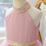 4-10Y Kid Girl Elegant Bridesmaid Party Flower Tulle Wedding Birthday Princess Dresses