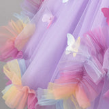 1-6Y Kid Baby Girl Birthday Party Wedding Sleeveless Butterfly Mesh Fluffy Princess Dresses