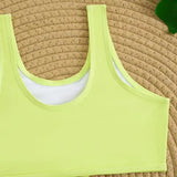 High Waist Bikini 2026 Printed Girls Swimsuit Kids Swimwear Female Children Bathers