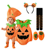 1-10T Kid Baby Boy Girl Halloween Cute Pumpkin Embroidery Party Costume Set