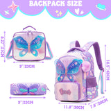 Kids Girl Backpacks Schoolbags 3 Pcs With Lunch and Pencil Bag for Elementary Middle School