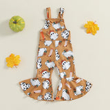0-4Y Toddler Baby Girls Halloween Overalls Ghost Pumpkin Pants
