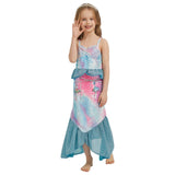 Kid Girl Princess Mermaid Carnival Ariel Cosplay Dress for Halloween Party Ball