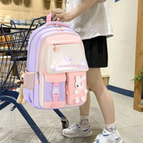 Kid Girl Rabbit Backpack Oxford Multiple Pockets Large Capacity School Bag