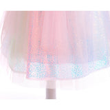 Kids Unicorn Costume LED Light Up Dress Sparkly Sequin Tulle Gown for Girls Fancy Dress for Wedding Guest Pageant Carnival