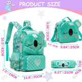 Kids Girl Backpacks Schoolbags 3 Pcs With Lunch and Pencil Bag for Elementary Middle School