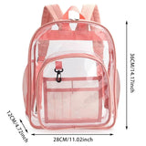 Backpack Waterproof Transparent  Large Capacity Solid Clear School Bag