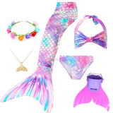 Kid Girl Swimming Mermaid Ariel Cosplay Costume Swimsuit