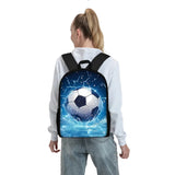 Kid Football Pattern Three Piece Set Cartoon School Backpack