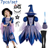1-12Y Kid Baby Girl Halloween Party Witch Carnival Witch Costume