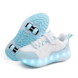 Kid Boy Girl Led Sneakers USB Charging Luminous Sport Roller Shoes