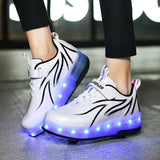 Kid Girl Boys Led Light Roller USB Charging Skate Shoes