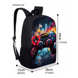 Kid Cool 3D Flat Cartoon Game Controller Three Piece Set Backpacks Schoolbags