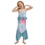 Kid Girl Princess Mermaid Carnival Ariel Cosplay Dress for Halloween Party Ball