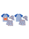 Boys Ocean Adventure Rash Guard Swim Set Tropical Fish Print Short Sleeve T-shirt