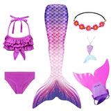 Kid Girl Ariel Mermaid For Swimming Costumes Cosplay Swimsuit