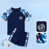 Kid Boy Short Sleeve Swimming Suit 2 Pcs Swimsuit Swimwear