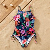 Family Matching Tropical Floral Print Swimwear One-Piece Swimsuits