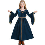 4-10Y Kid Girl Halloween European Medieval Renaissance Retro Palace Queen Princess Drama Dresses
