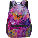 Student Trendy Popular 3D Print Oxford Funny Butterfly Bookbag Notebook Backpacks