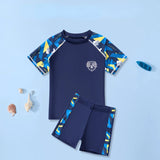 Kid Boy Short Sleeve Swimming Suit 2 Pcs Swimsuit Swimwear