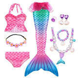 Kid Girl Fantasy Mermaid Tails Swimming Party Cosplay Costumes Mermaid Swimsuit