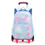 Kids Cartoon Cute Trolley Backpack Boy Girl Anime Rolling Backpacks Children Large Capacity Wheeled Schoolbag Casual Book Bags