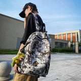 Nylon Graffiti School Bag Lightweight Large Capacity Backpack