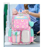 3pcs/se School Student Kid Girls Backpack Waterproof Cute Chrysanthemum Schoolbag