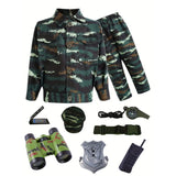 Kids Soldier Costume for Kid Party Army Costume camouflage Costumes for Boys Jungle Field Sniper Set with Pistol Compass Whistle