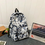 Nylon Graffiti School Bag Lightweight Large Capacity Backpack