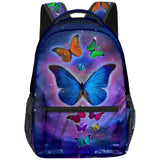 Student Trendy Popular 3D Print Oxford Funny Butterfly Bookbag Notebook Backpacks