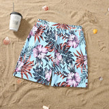Family Matching Mom Daughter Swimwear Floral Pattern Ruffle One-Piece Swimsuit
