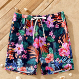Family Matching Tropical Floral Print Swimwear One-Piece Swimsuits